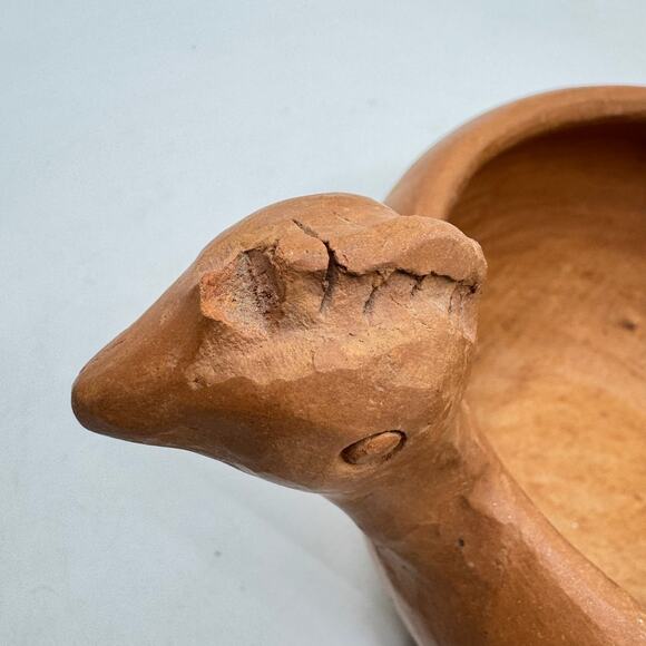 Vintage Terracotta Mexican Folk Art Hen Effigy Bowl - Picture 5 of 7